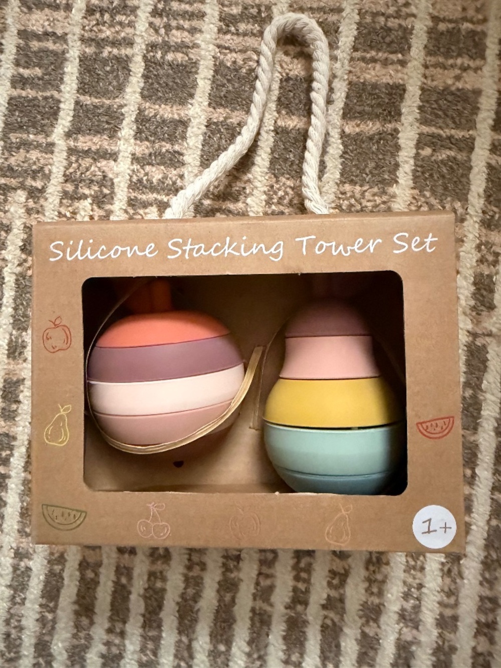 NWT Silicone stacking apple and pear